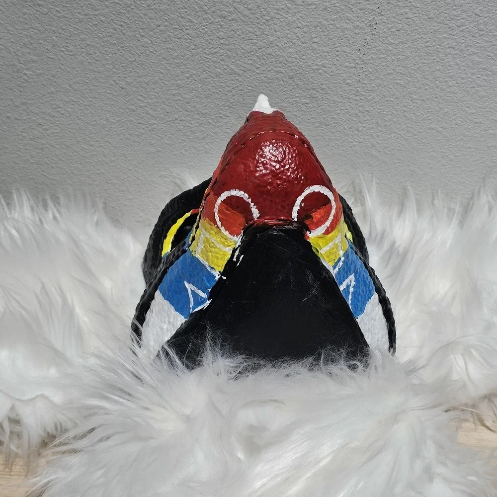 White Yellow Pink Red Blue Dino Mask Fursuit Head Cosplay Rainbow